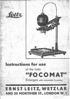 Leica Focomat 2 a manual. Camera Instructions.